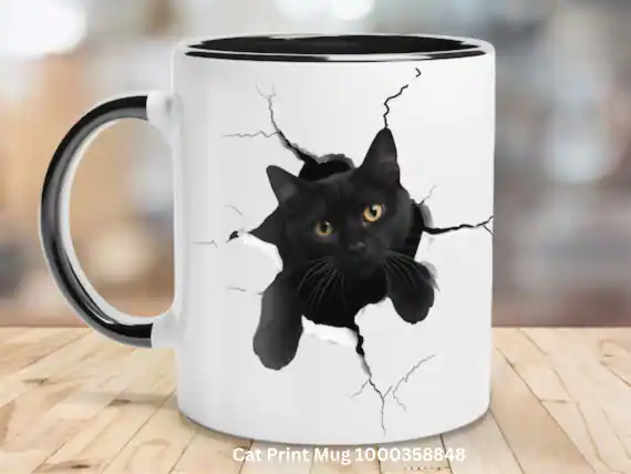 Cat Print Mug 1000358848