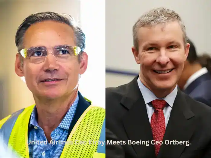 United Airlines Ceo Kirby Meets Boeing Ceo Ortberg.